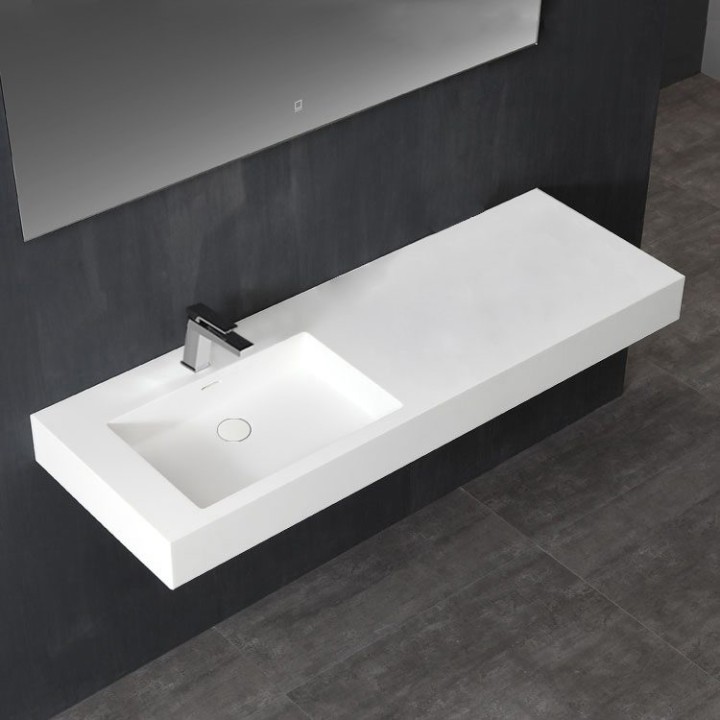 Umyvadlo StoneArt LP4512L z minerálního kamene bílé 120×48 lesklé li