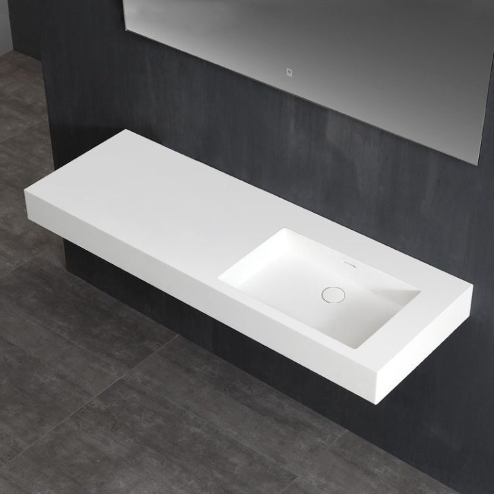 Umyvadlo StoneArt LP4514-0R z minerálního kamene bílé 140×48 matné pra