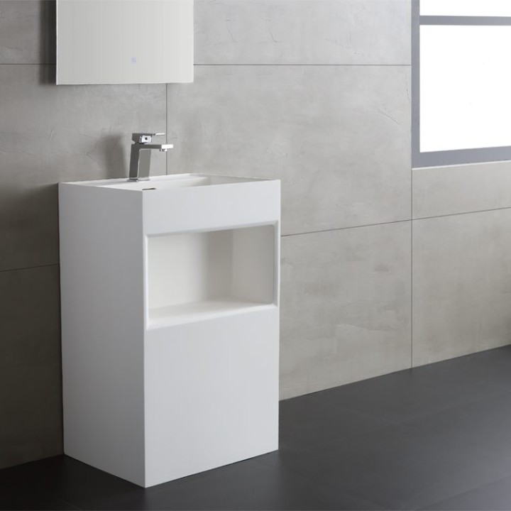 Volně stojící umyvadlo StoneArt LZ517 bílé 50×45 matné