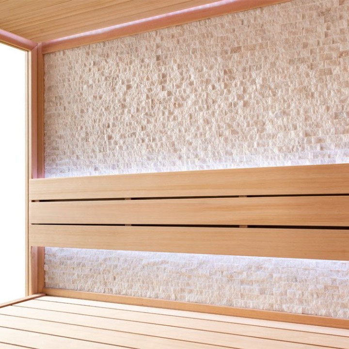Finská sauna EAGO AWT B1601C hemlock 180×180 9 kW EOS Bi-O Cubo