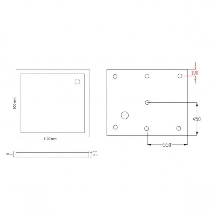 Sprchová vanička Mocoori 90x90