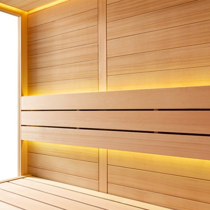 Finská sauna EAGO AWT E1611A hemlock 220×220 9 kW Virta