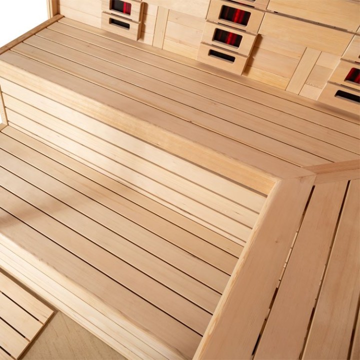 Finská sauna EAGO AWT E1611A-IR hemlock 220×220 9 kW Cilindro