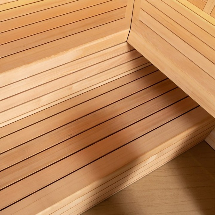Finská sauna EAGO AWT E1611B hemlock 200×200 9 kW Cilindro