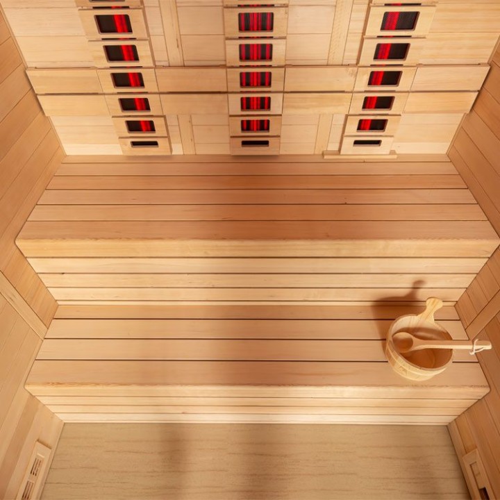 Finská sauna EAGO AWT E1614B-IR hemlock 180×150 6,8 kW Cilindro