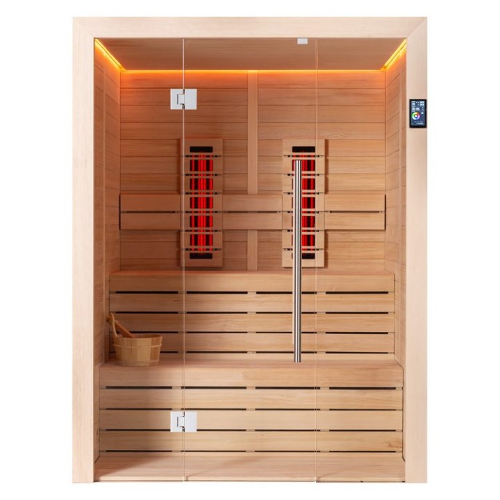 Finská sauna EAGO AWT E1614C-IR hemlock 160×150 6,8 kW Cilindro