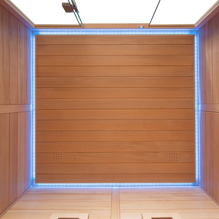 Finská sauna EAGO AWT E1614C-IR hemlock 160×150 6,8 kW Cilindro