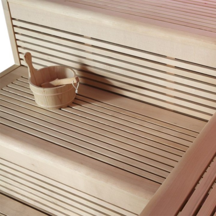 Finská sauna EAGO AWT B1111C hemlock 180×180 9 kW Virta Bi-O