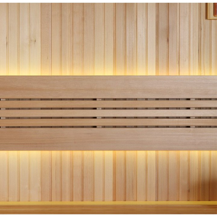 Finská sauna EAGO AWT B1115B hemlock 200×200 9 kW Virta Bi-O