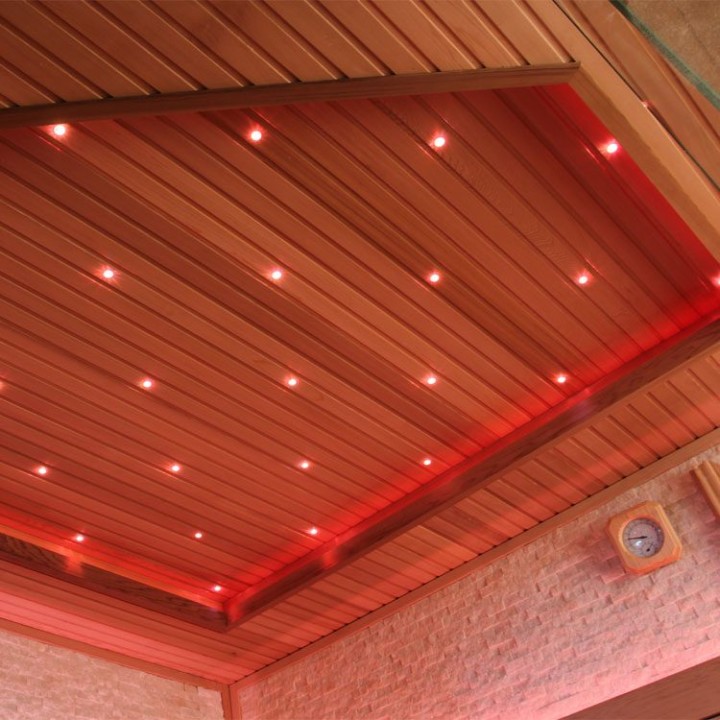 Finská sauna EAGO AWT B1242A červený cedr 220×220 9 kW EOS BiO-Max