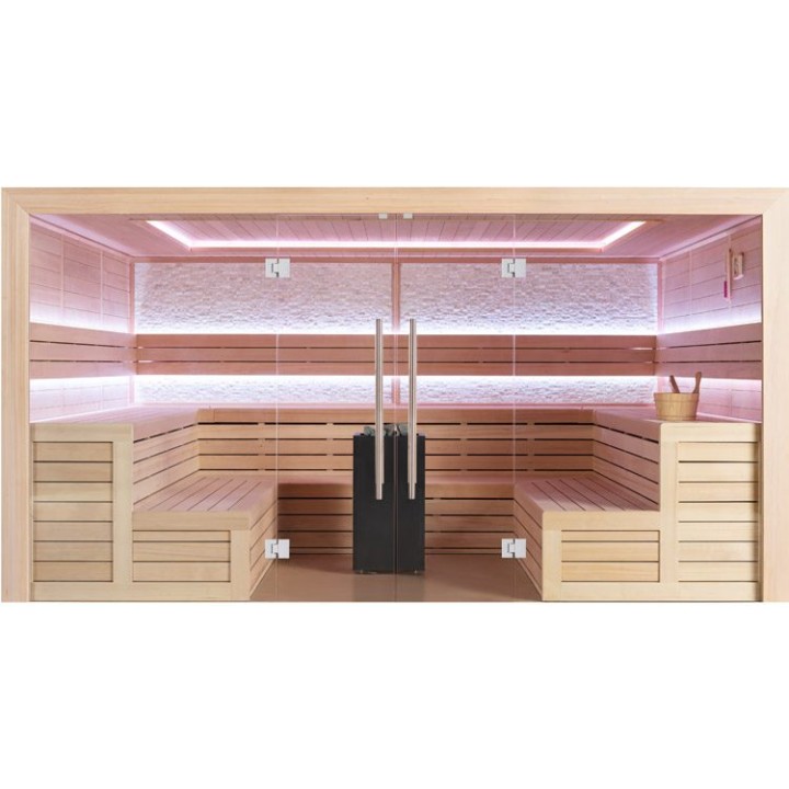 Finská sauna EAGO AWT B1600A hemlock 400×300 15,8 kW Virta Bi-O