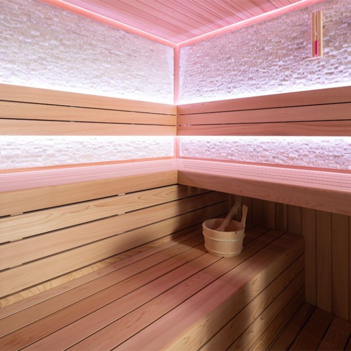Finská sauna EAGO AWT B1601A červený cedr 220×220 9 kW EOS Bi-O Cubo