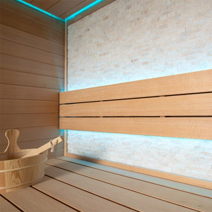 Finská sauna EAGO AWT B1604B hemlock 180×150 9 kW TheWall Bi-O