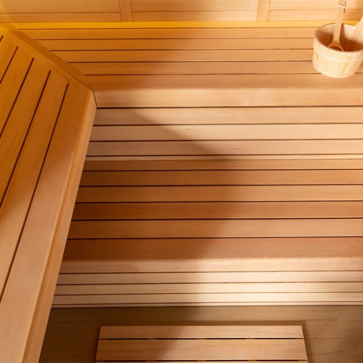 Finská sauna EAGO AWT B1612B hemlock 200×170 9 kW EOS Bi-O Cubo
