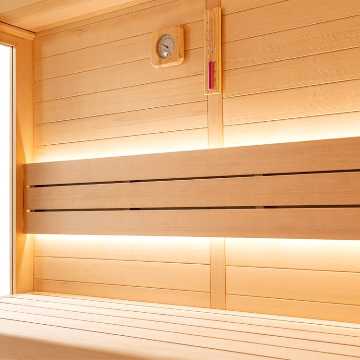 Finská sauna EAGO AWT B1620B hemlock 350×250 15,8 kW Virta Bi-O