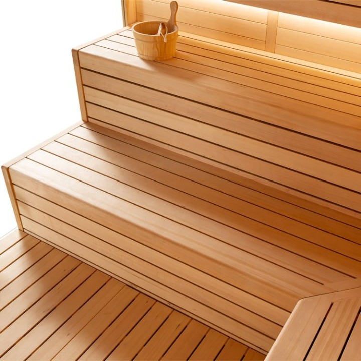 Finská sauna EAGO AWT B1620C hemlock 300×250 13,5 kW Virta Bi-O