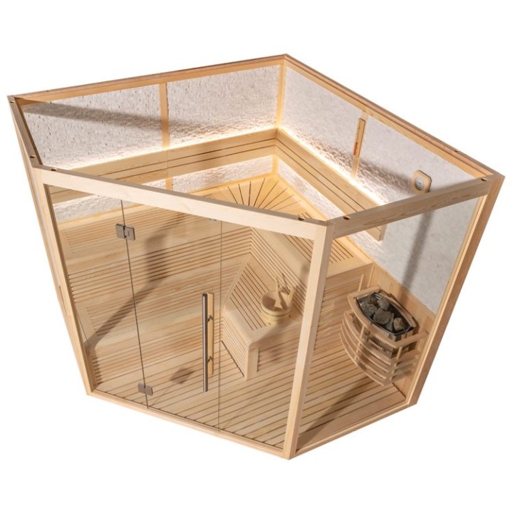 Finská sauna EAGO AWT B1816XL borovice 240×240 9 kW Viking Bi-O