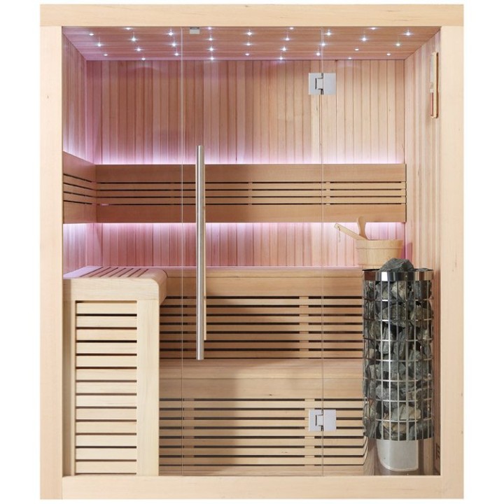 Finská sauna EAGO AWT E1112C hemlock 180×150 9 kW Cilindro