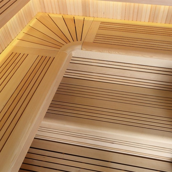 Finská sauna EAGO AWT E1115B hemlock 200×200 9 kW Virta