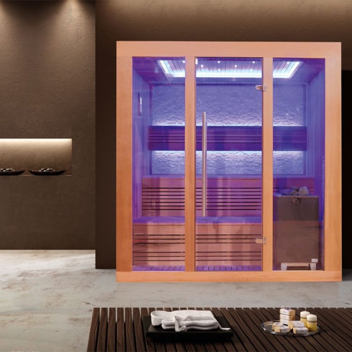 Finská sauna EAGO AWT E1244B červený cedr 180×150 9 kW EOS Cubo