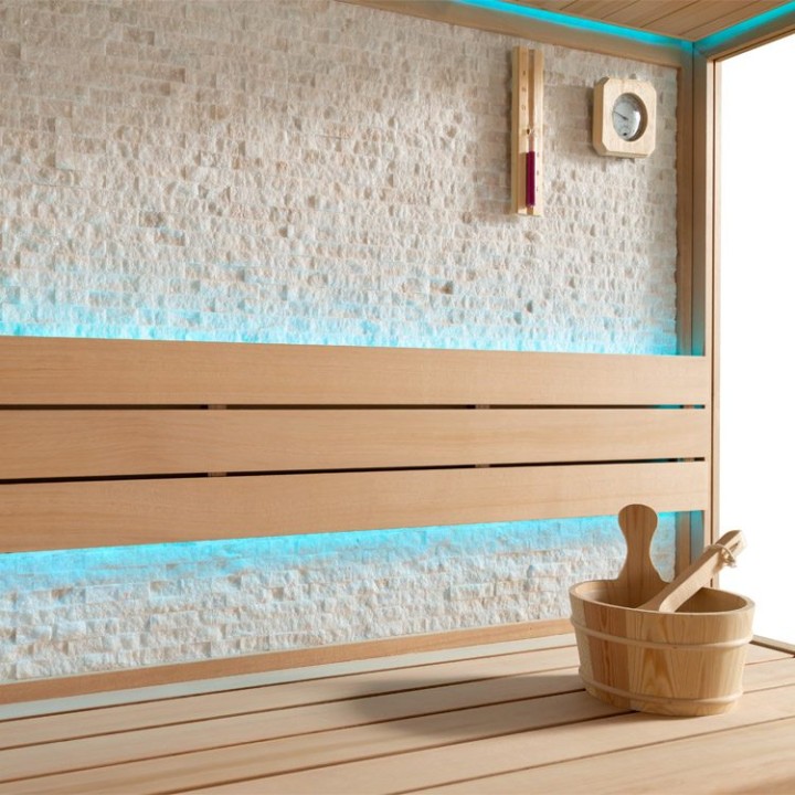 Finská sauna EAGO AWT E1601B hemlock 200×200 bez kamen