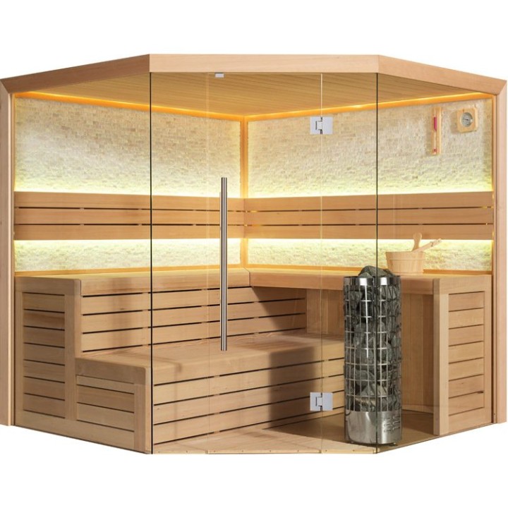 Finská sauna EAGO AWT E1601XL hemlock 250×250 bez kamen