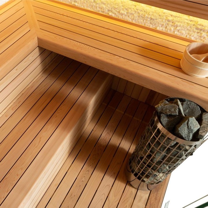 Finská sauna EAGO AWT E1601XL červený cedr 250×250 bez kamen
