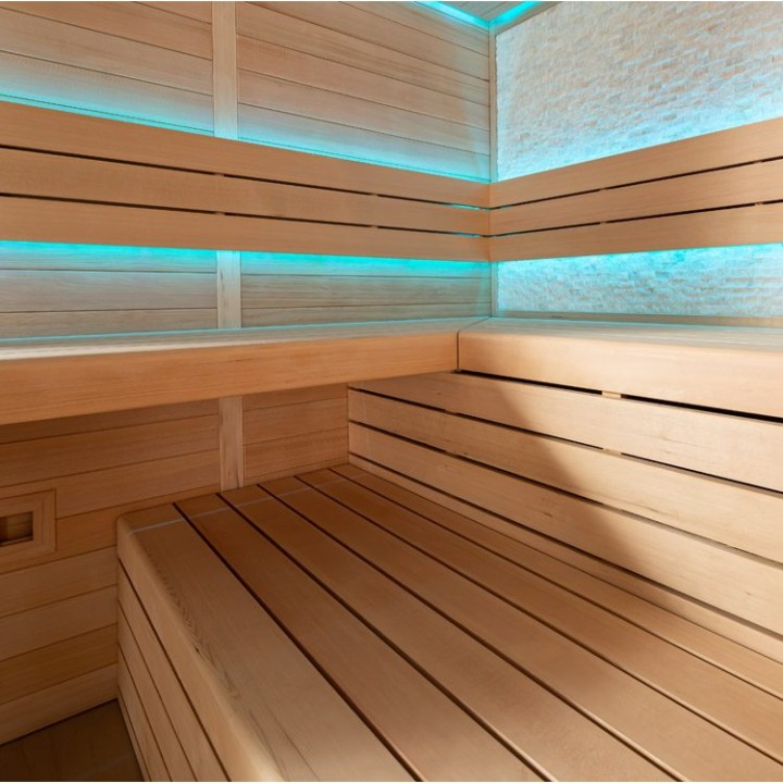 Finská sauna EAGO AWT E1602A hemlock 220×200 9 kW Virta