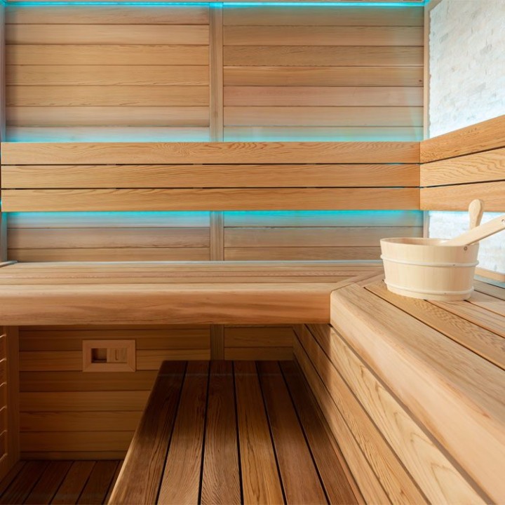 Finská sauna EAGO AWT E1602C červený cedr 180×160 9 kW Cilindro