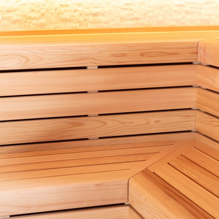 Finská sauna EAGO AWT E1603C červený cedr 180×180 9 kW TheWall