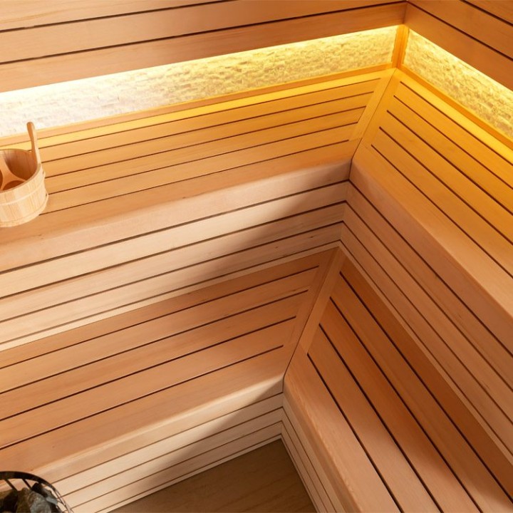 Finská sauna EAGO AWT E1603XL hemlock 240×200 9 kW Cilindro