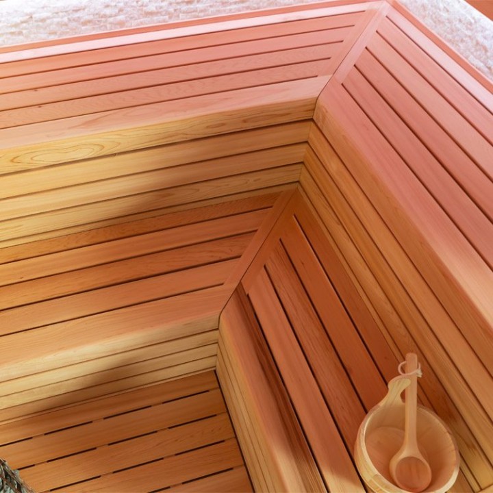 Finská sauna EAGO AWT E1603XL červený cedr 240×200 bez kamen