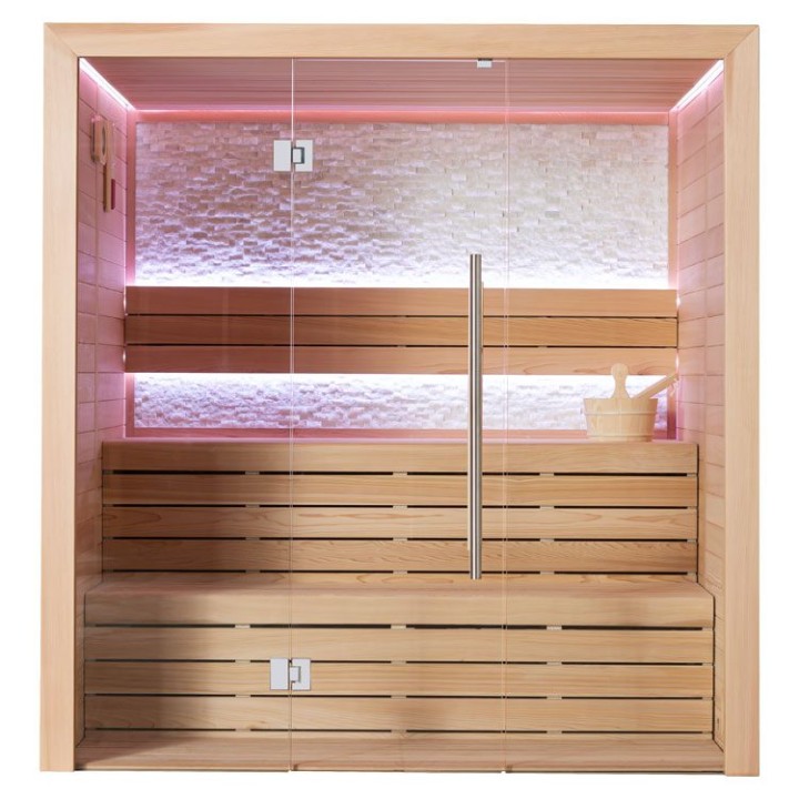 Finská sauna EAGO AWT E1604A červený cedr 200×160 9 kW TheWall