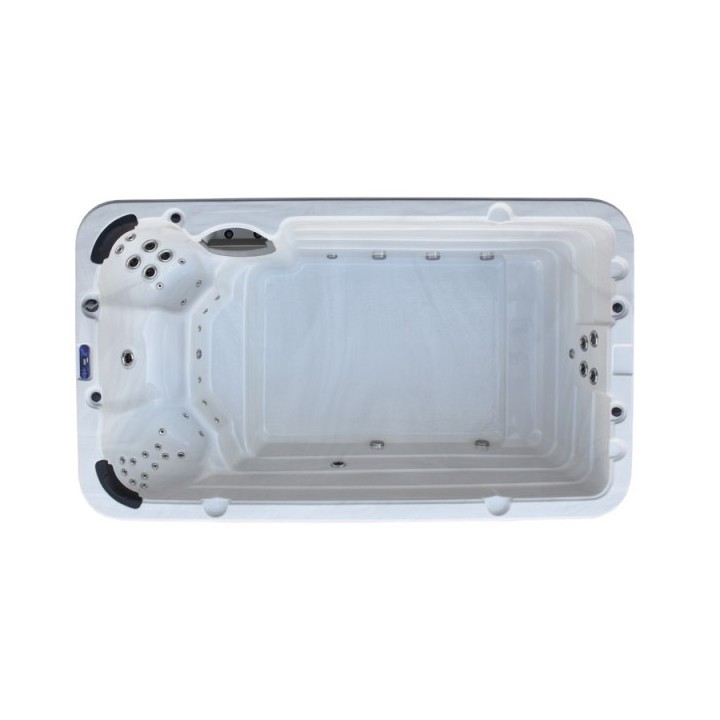 SWIM SPA - Venkovní vířivý bazének s protiproudem Sterling silver/šedý kabinet 400x230x135 cm