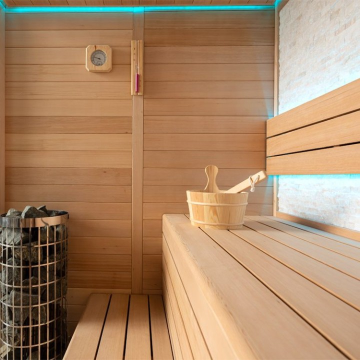 Finská sauna EAGO AWT E1604C hemlock 160×150 bez kamen