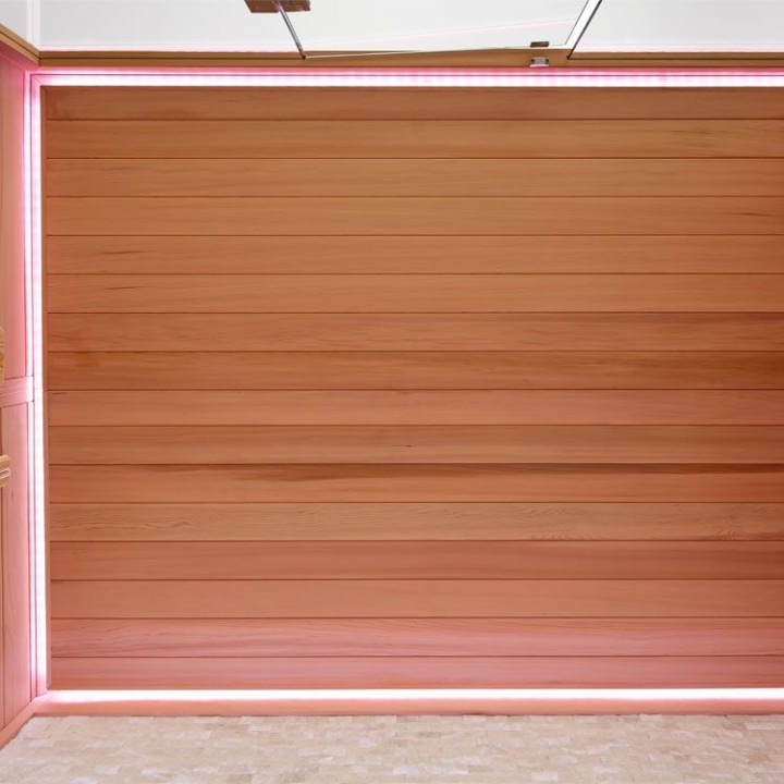 Finská sauna EAGO AWT E1604C červený cedr 160×150 6 kW TheWall