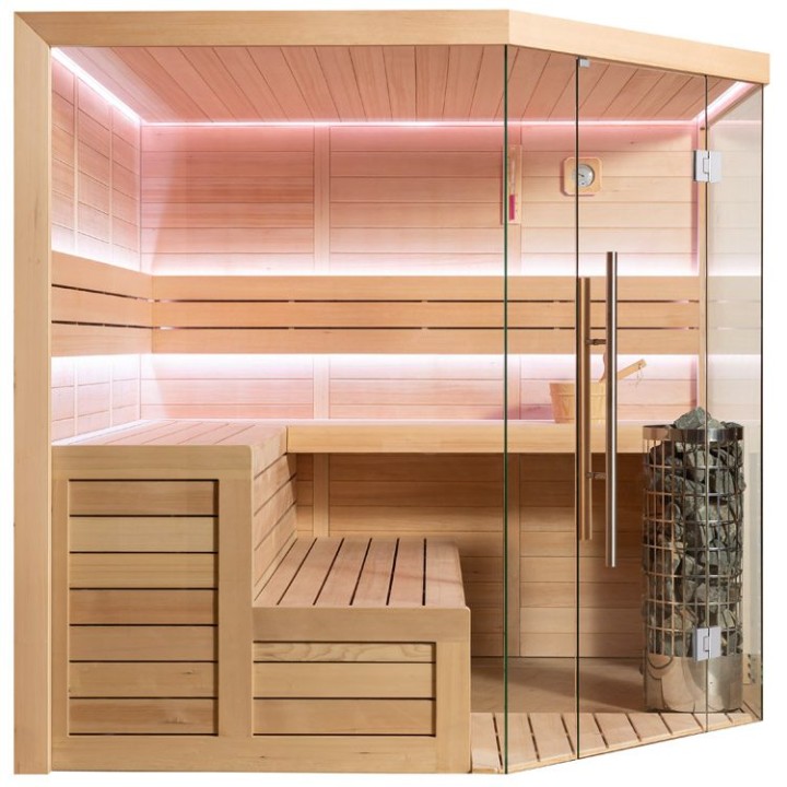 Finská sauna EAGO AWT E1611C hemlock 180×180 bez kamen
