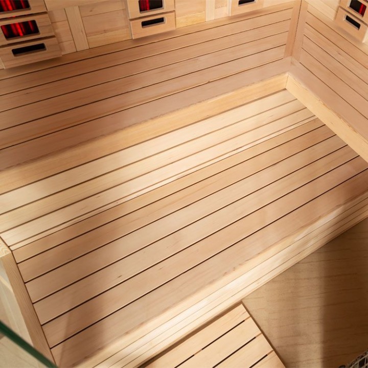 Finská sauna EAGO AWT E1611XL-IR hemlock 250×250 bez kamen