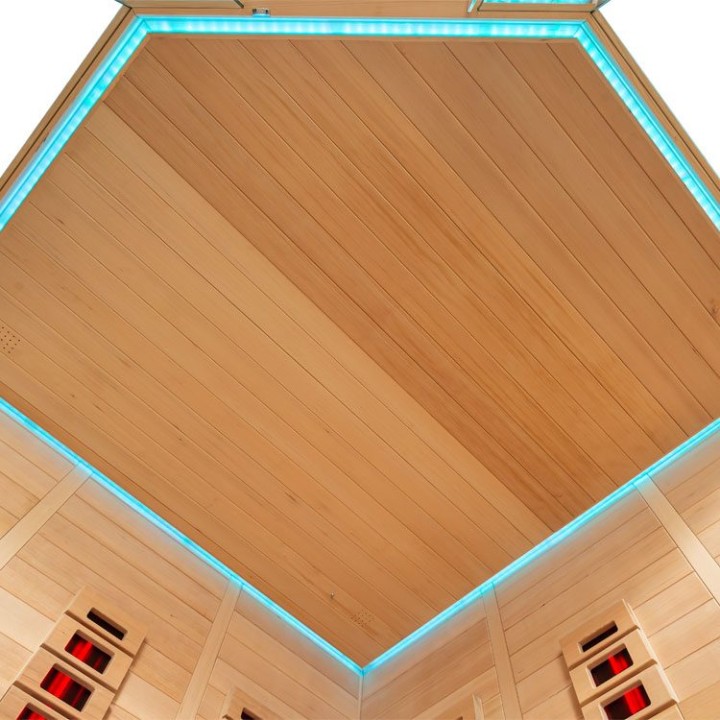 Finská sauna EAGO AWT E1611XL-IR hemlock 250×250 bez kamen