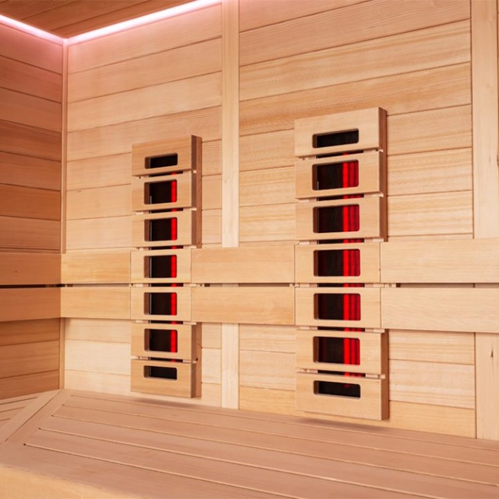 Finská sauna EAGO AWT E1612A-IR hemlock 220×200 9 kW Cilindro