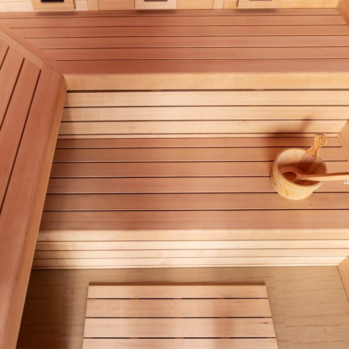 Finská sauna EAGO AWT E1612B-IR hemlock 200×170 bez kamen
