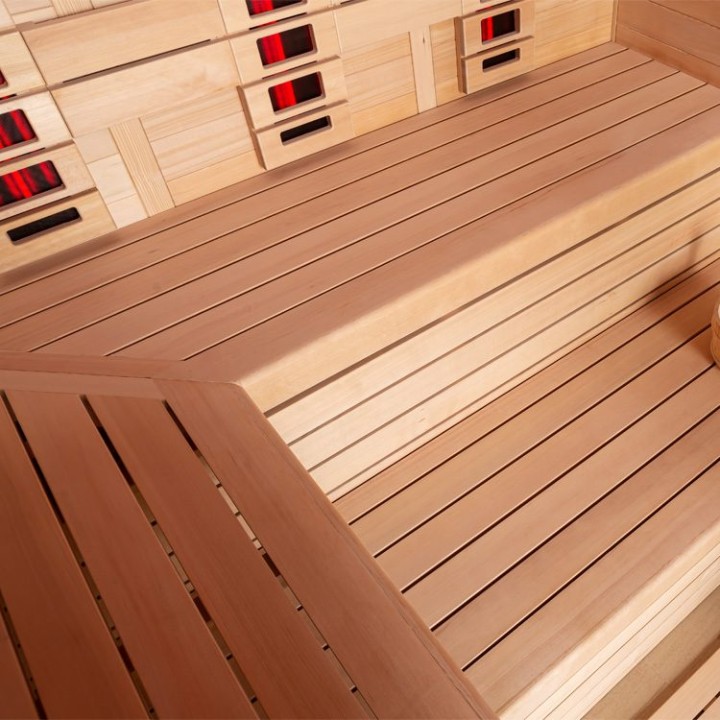 Finská sauna EAGO AWT E1612C-IR hemlock 180×160 9 kW TheWall