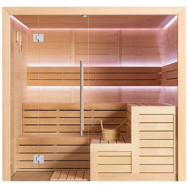 Finská sauna EAGO AWT E1613XL hemlock 240×200 bez kamen