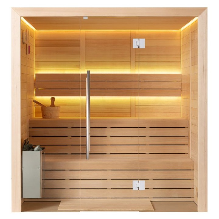 Finská sauna EAGO AWT E1614A hemlock 200×160 9 kW TheWall