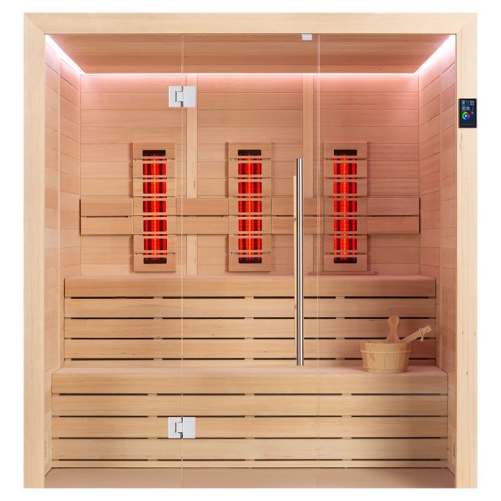 Finská sauna EAGO AWT E1614A-IR hemlock 200×160 bez kamen