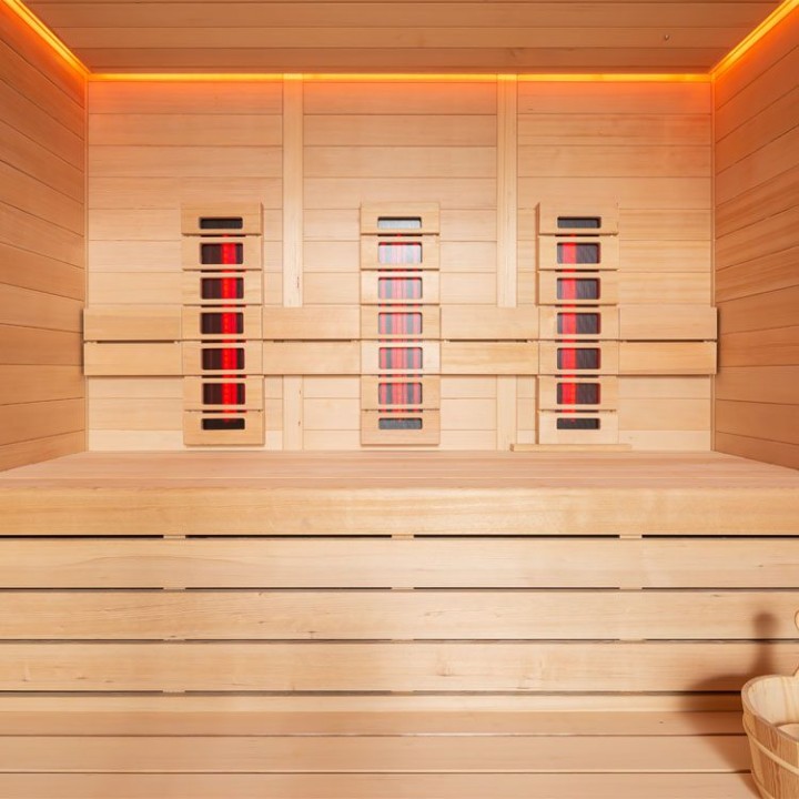 Finská sauna EAGO AWT E1614A-IR hemlock 200×160 bez kamen