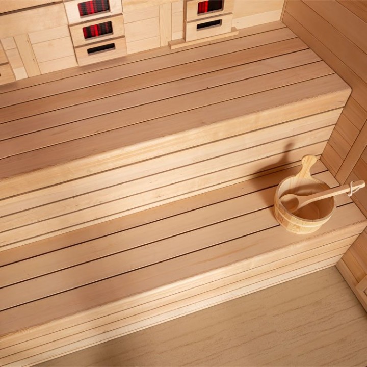 Finská sauna EAGO AWT E1614B-IR hemlock 180×150 bez kamen