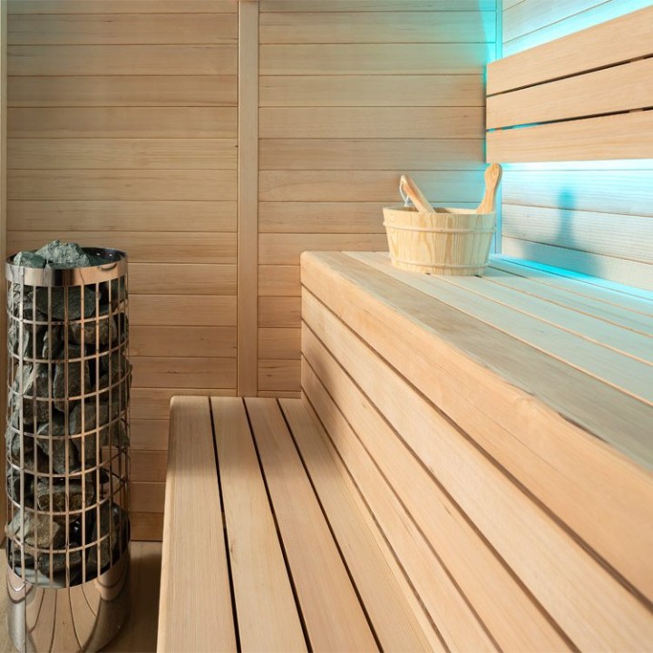 Finská sauna EAGO AWT E1614C hemlock 160×150 bez kamen