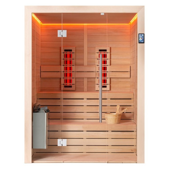 Finská sauna EAGO AWT E1614C-IR hemlock 160×150 bez kamen