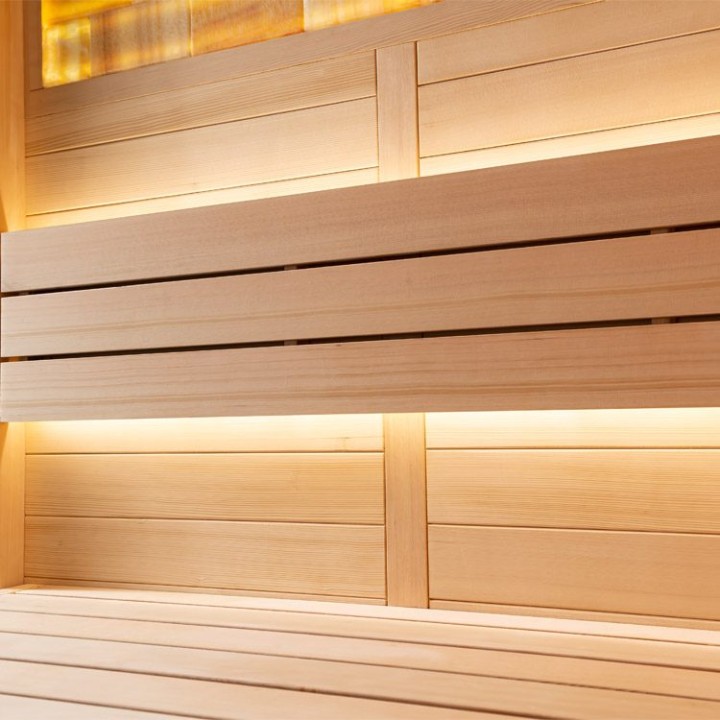 Finská sauna EAGO AWT E1621C hemlock 180×180 9 kW Cilindro